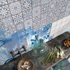 Tapestry Blue - Moroccan Ceramic Floor & Wall Tiles for Kitchens & Bathrooms - 33 x 33 cm - Ceramic