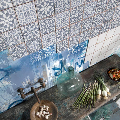 Tapestry Blue Patterned Tile