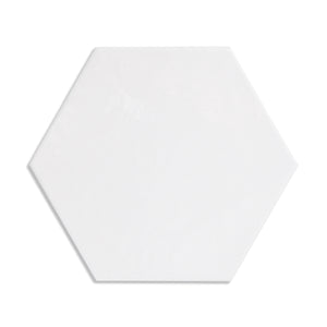 Mono White - Plain Matt Hexagon Porcelain Tiles for Kitchens & Bathroom Floors & Walls - 17.5 x 20 cm