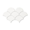 Drops White  - Fish Scale Scallop Wall Tiles for Bathroom & Kitchen Splashbacks - 10 x 12 cm - Gloss Ceramic
