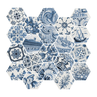 Porto Blue Hexagon Tile