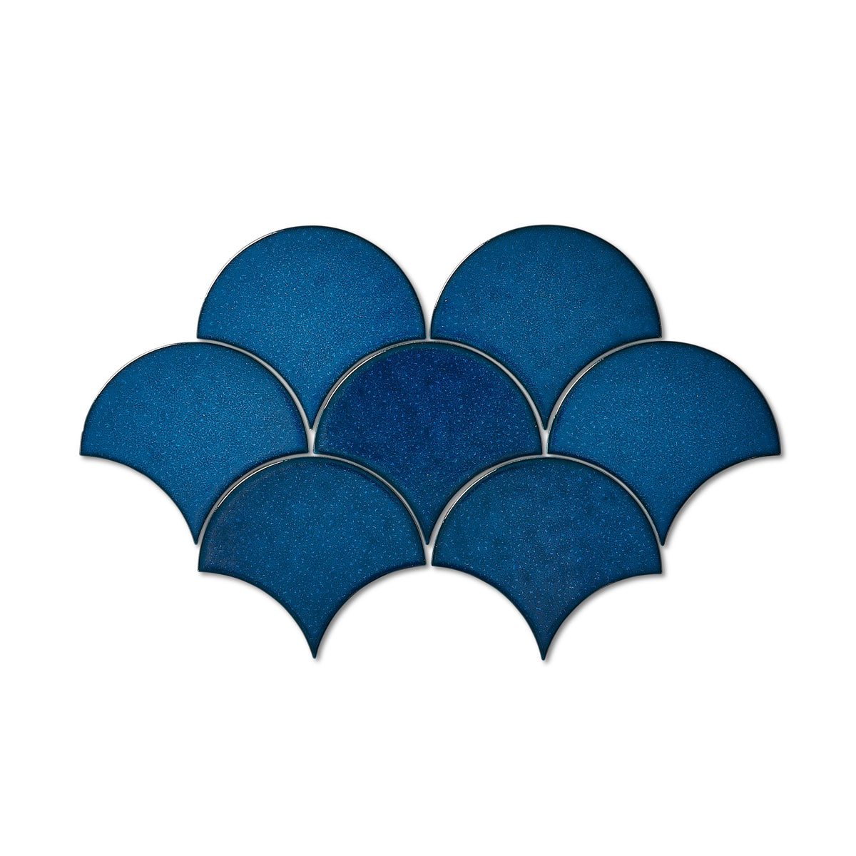 Drops Persian Blue - Fish Scale Scallop Wall Tiles for Bathroom & Kitchen Splashbacks - 10 x 12 cm - Gloss Ceramic