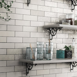 Marais White - Zellige Metro Wall Tiles for Bathrooms & Kitchen Splashbacks - 6.5 x 20 cm, Gloss Ceramic