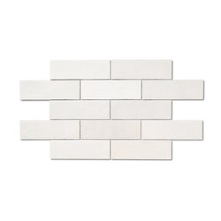 Marais White - Zellige Metro Wall Tiles for Bathrooms & Kitchen Splashbacks - 6.5 x 20 cm, Gloss Ceramic