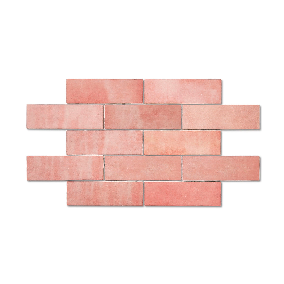 Marais Rose - Pink Zellige Subway Tiles for Bathroom Walls & Kitchen Splashbacks - 6.5 x 20 cm, Gloss Ceramic