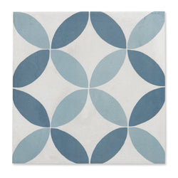Archive Astro - Blue Geometric Patterned Floor Tiles for Kitchens & Bathrooms - 20 x 20 cm - Porcelain Encaustic Style
