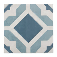 Archive Geo - Blue Encaustic Patterned Floor Tiles for Kitchens & Bathrooms - 20 x 20 cm - Porcelain