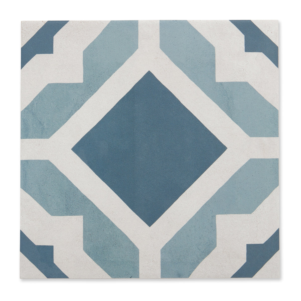 Archive Geo - Blue Encaustic Patterned Floor Tiles for Kitchens & Bathrooms - 20 x 20 cm - Porcelain