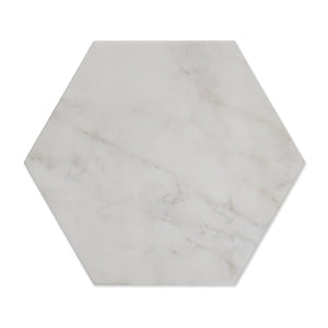 Atrium White Hexagon - Marble Effect Wall Tiles - 14 x 16 cm for Bathrooms & Kitchens, Ceramic