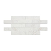 Atrium White - Marble Effect Subway Wall Tiles - 7.5 x 30 cm for Bathrooms & Kitchens, Ceramic