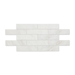 Atrium White - Marble Effect Subway Wall Tiles - 7.5 x 30 cm for Bathrooms & Kitchens, Ceramic