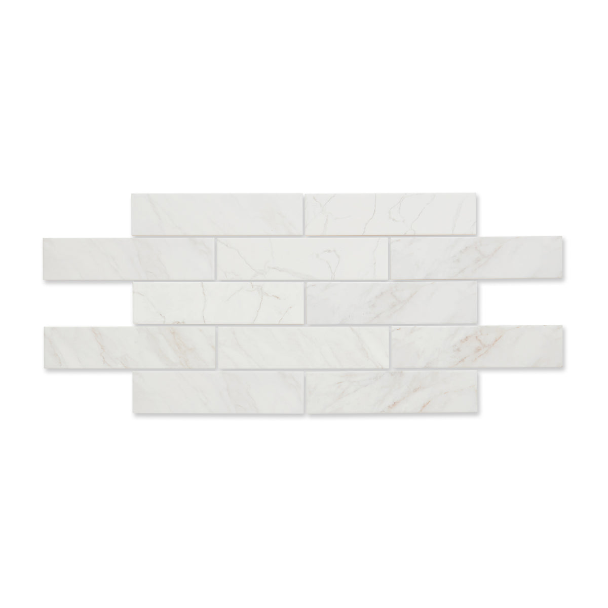 Atrium White - Marble Effect Subway Wall Tiles - 7.5 x 30 cm for Bathrooms & Kitchens, Ceramic