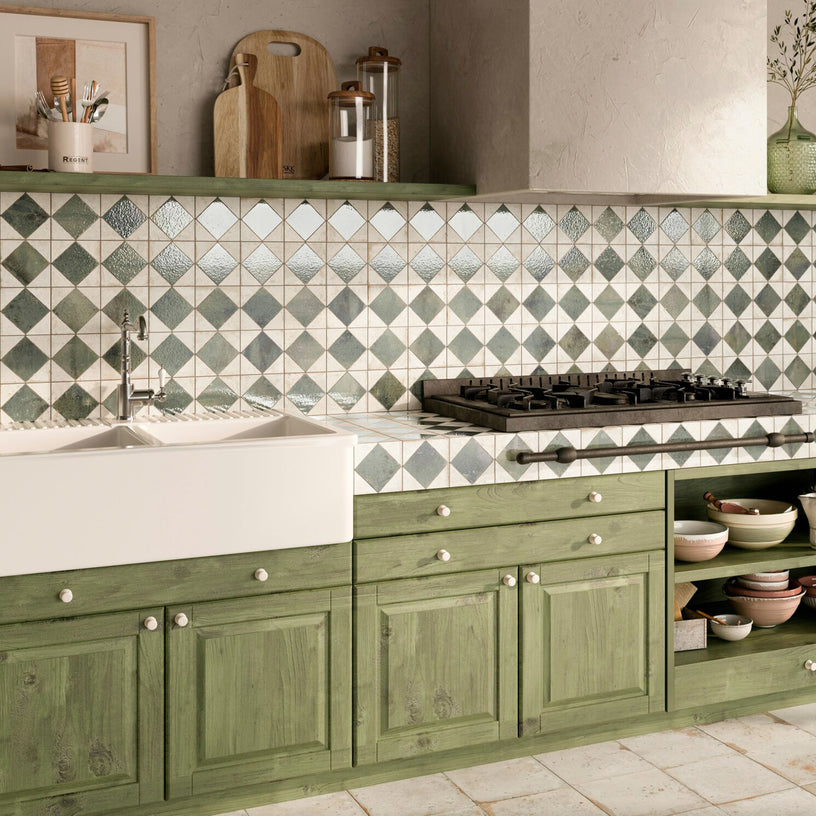 Auberge Green Patterned Tile
