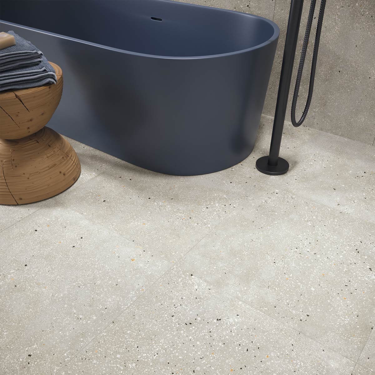 Barbican Light Grey 90 x 90 cm - XL Concrete Floor Tiles for Kitchens & Livings Rooms - Matt Porcelain