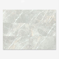 Belvedere Pearl - Grey, Polished Marble Effect Bathroom Tiles - 30 x 60 cm, Porcelain Wall & Floor Tiles