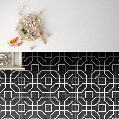 Byron Black Decor Floor Tile