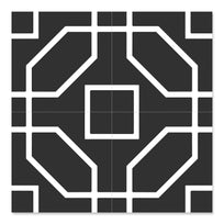 Byron Black Decor Floor Tile