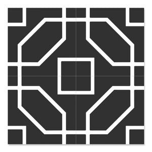 Byron Black Decor Floor Tile
