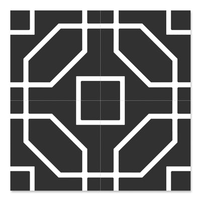 Byron Black Decor Floor Tile