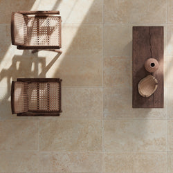 Castello Beige - XL Stone Floor Tiles for Kitchens & Living Rooms  - 50 x 100 cm - Porcelain