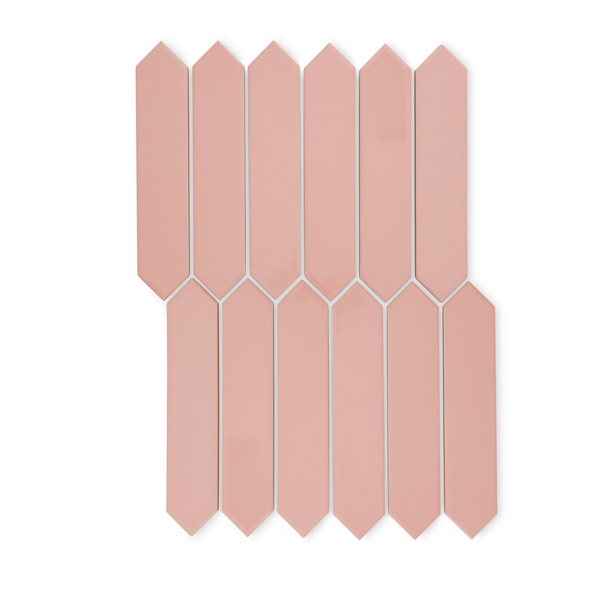 Concorde Rose - Modern Geometric Wall Tiles for Kitchen Splashbacks & Bathrooms - 5 x 25 cm - Gloss Ceramic