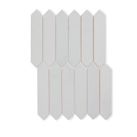 Concorde White - Modern Geometric Wall Tiles for Kitchen Splashbacks & Bathrooms - 5 x 25 cm - Gloss Ceramic