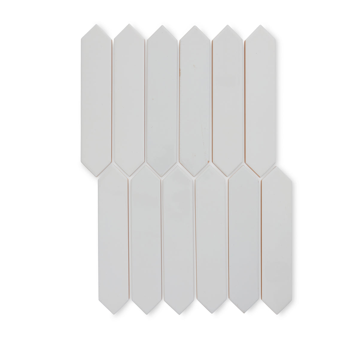 Concorde White - Modern Geometric Wall Tiles for Kitchen Splashbacks & Bathrooms - 5 x 25 cm - Gloss Ceramic