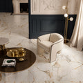 Divine Gold - XL Luxury, Calacatta Marble Effect Floor & Wall Tiles - 60 x 120 cm for Bathrooms & Kitchens, Porcelain