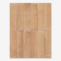 Dwell Earth 6 x 24 cm - Designer Gloss Terracotta Wall Tiles for Kitchen Splashbacks & Bathroom Feature Walls