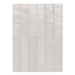 Dwell White 6 x 24 cm - Designer Gloss White Wall Tiles for Kitchen Splashbacks & Bathroom Feature Walls