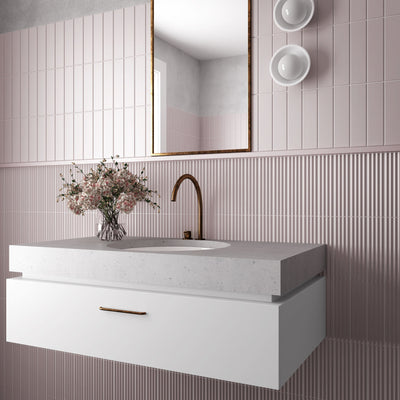 Fluted Pink Decor Wall Tile