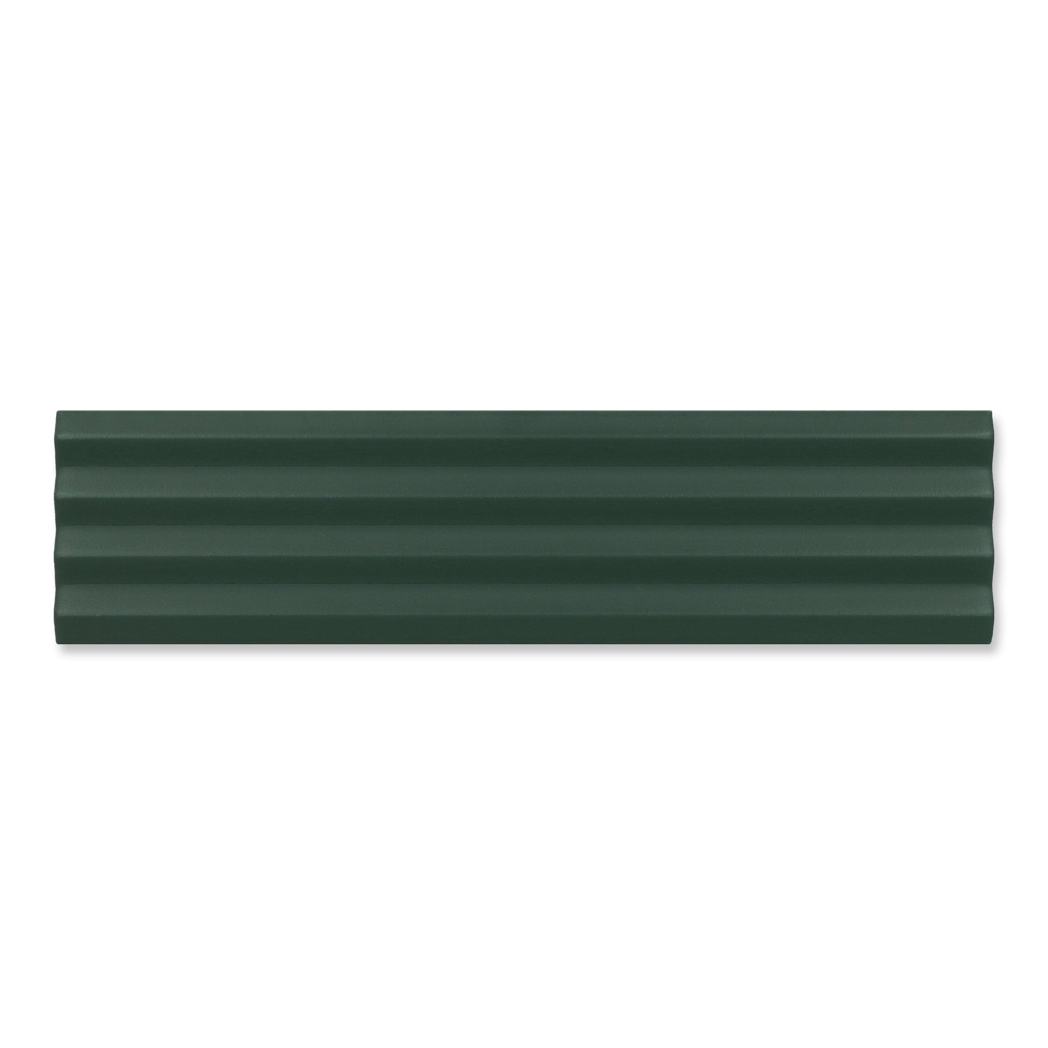 Fluted Emerald Decor - Green Modern Feature Wall Tiles for Bathrooms & Kitchens - 5 x 20 cm - Matt Porcelain