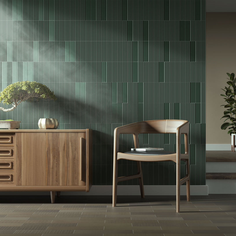 Fluted Emerald Decor Wall Tile