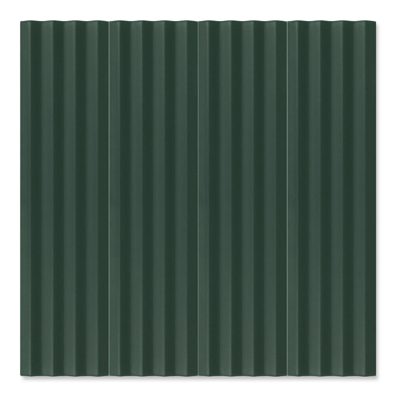 Fluted Emerald Decor - Green Modern Feature Wall Tiles for Bathrooms & Kitchens - 5 x 20 cm - Matt Porcelain
