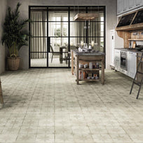 Heritage Star White - Vintage Grey Patterned Floor Tile for Kitchens, Hallways, Bathrooms & Fireplaces - 45 x 45 cm