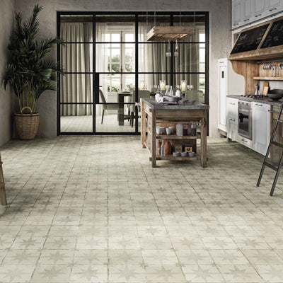 Heritage Star White Patterned Tile