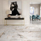 Illusion Gold - XL Polished White Carrara Marble Effect Floor Tiles - 75 x 75 cm For Bathrooms & Kitchens, Porcelain