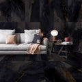 Jewel Onyx Black - XL Polished Black Onyx Marble Bathroom Wall & Floor Tiles - 60 x 120 cm, Porcelain