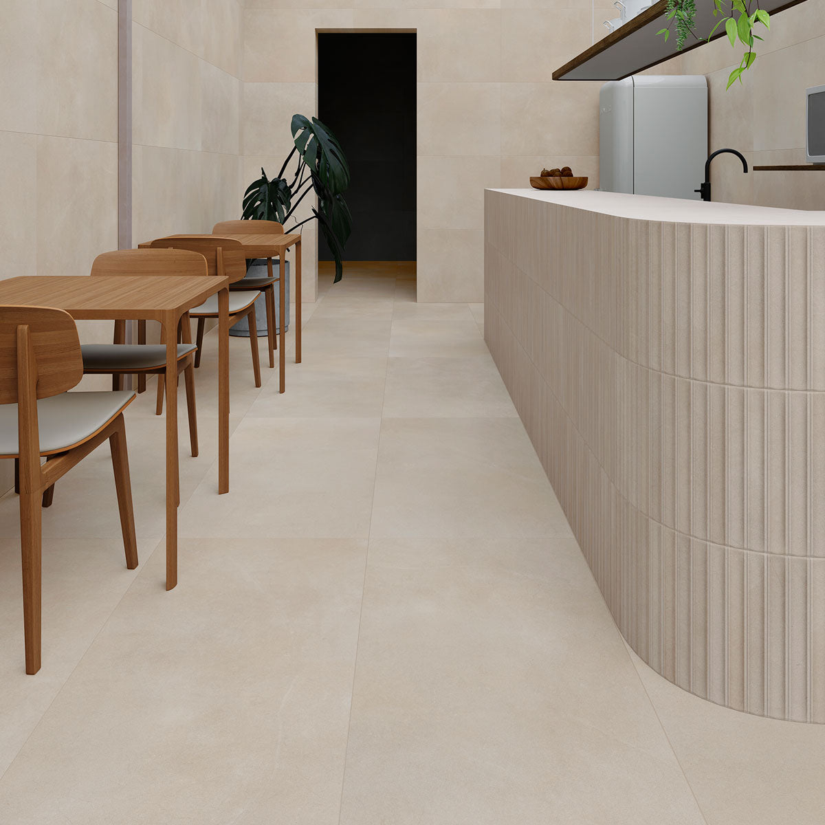 Locke Almond - Beige Porcelain Tiles for Bathroom Walls & Kitchen Floors - 32 x 62.5 cm, Matt
