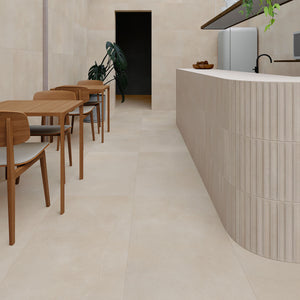 Locke Almond - Beige Porcelain Tiles for Bathroom Walls & Kitchen Floors - 32 x 62.5 cm, Matt