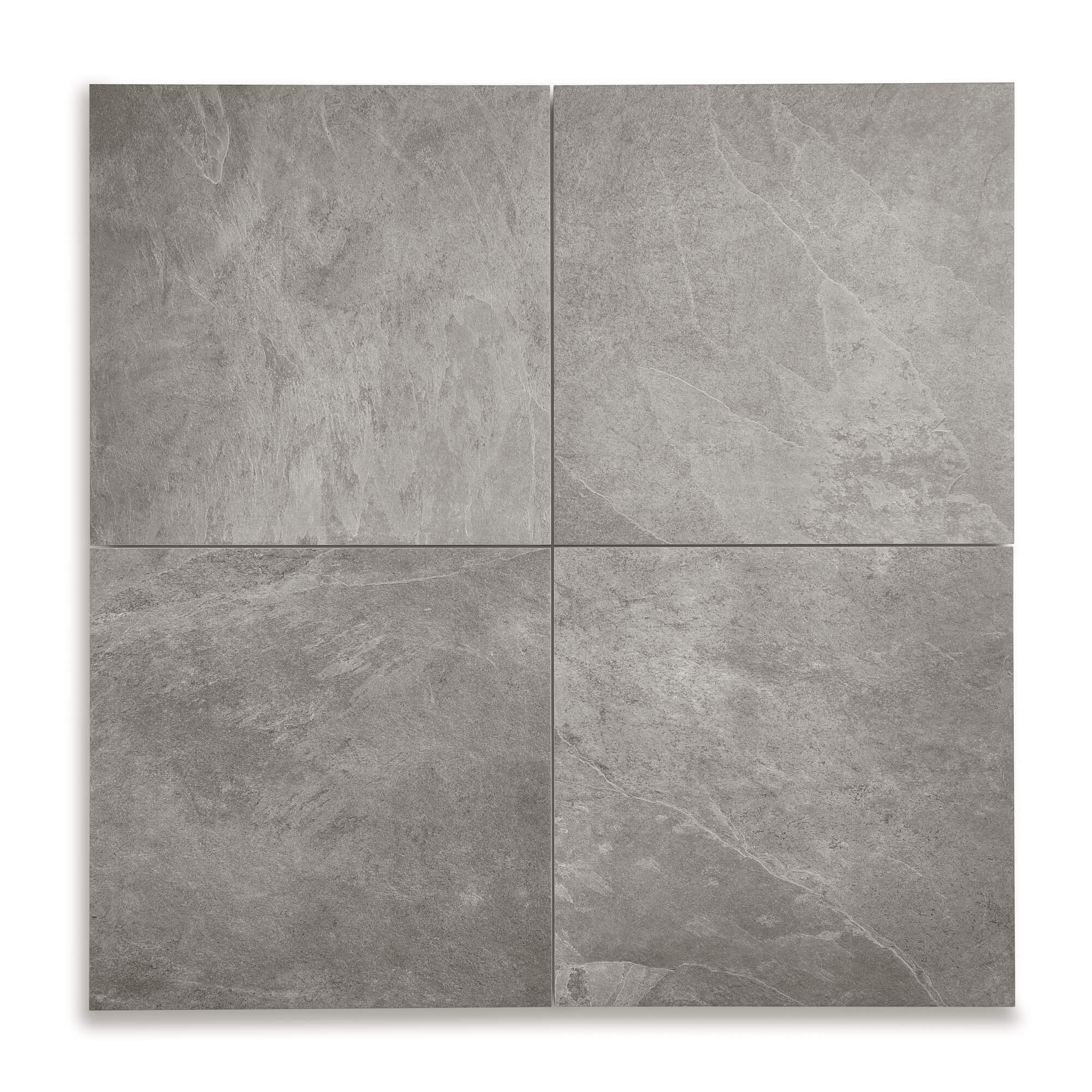 Midlake Grey 60 x 60 cm - Slate Effect Outdoor Porcelain Paving Tiles for Patios & Gardens - 20mm