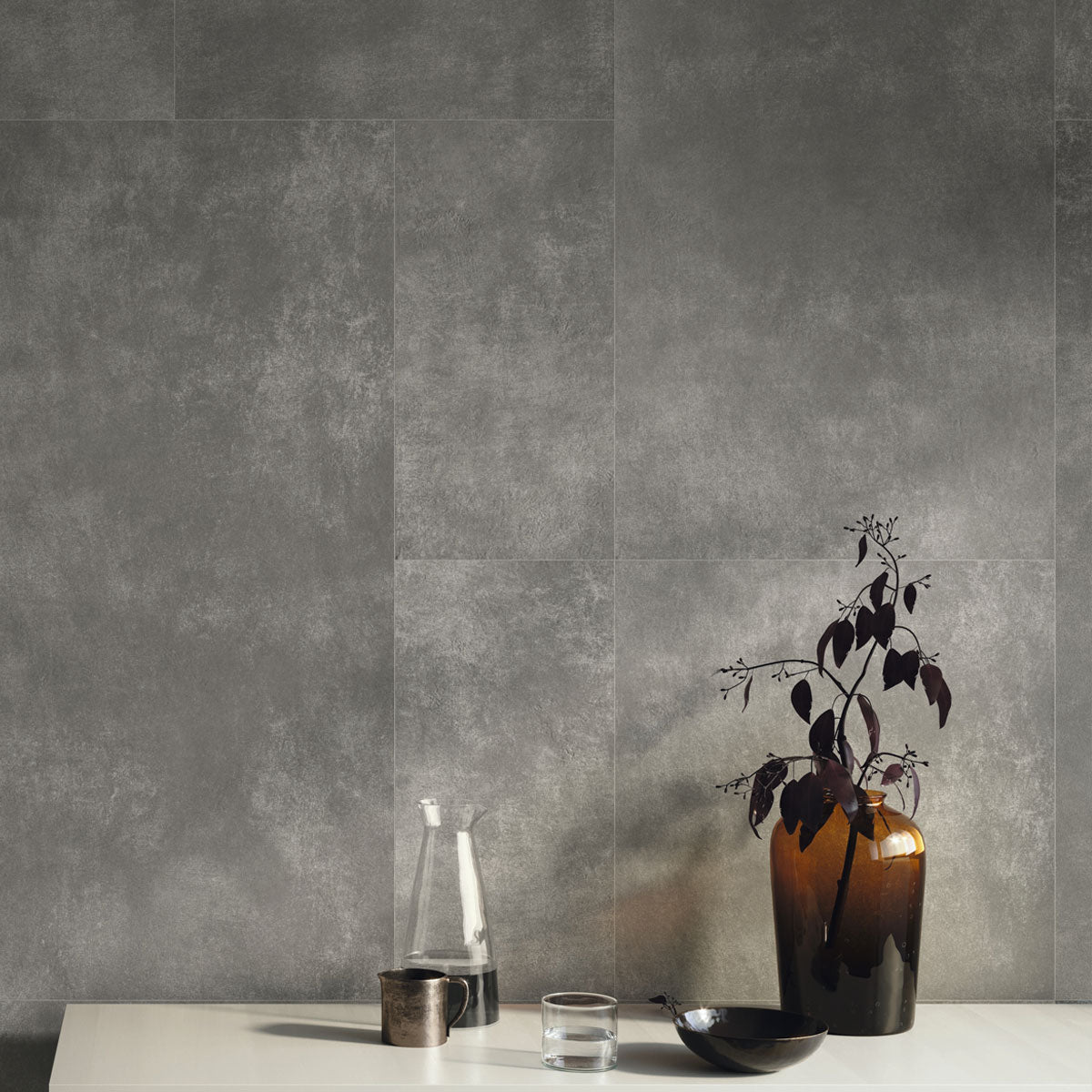 Motion Dark 30 x 60 cm - Black Concrete Style Floor & Wall Tiles for Bathrooms & Kitchens - Porcelain