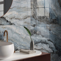 Mystique Ocean - XL Polished Marble Effect Wall & Floor Tiles - 60 x 120 cm, Porcelain