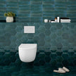 Ocean Blue - Blue Gloss Hexagon Tiles for Kitchen Splashbacks & Bathrooms15 x 17.3 cm