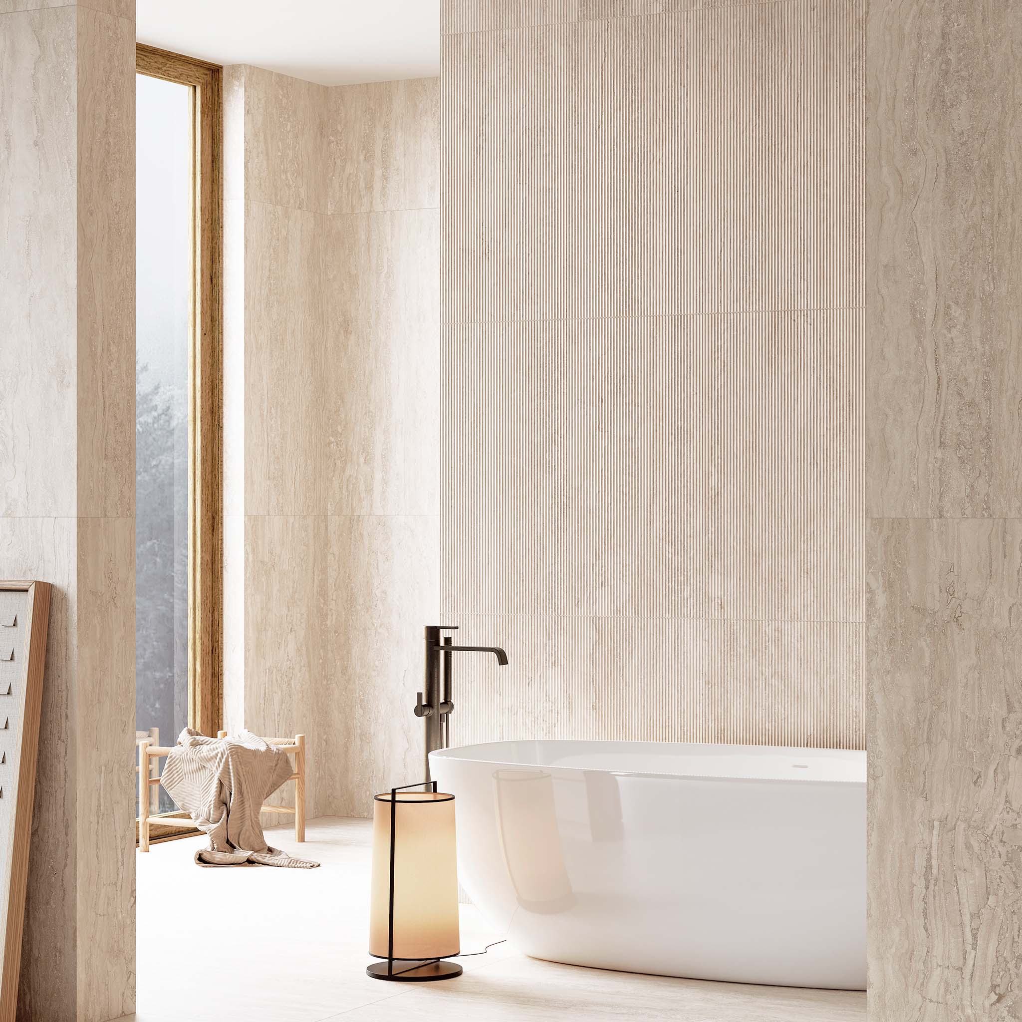 Pantheon Ivory Fluted Tile