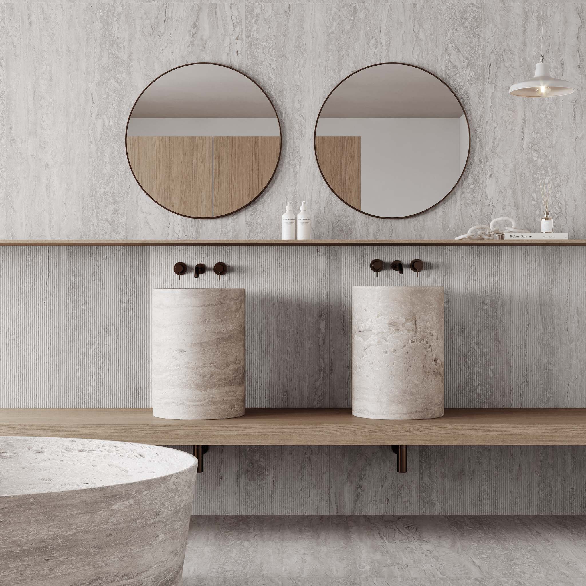 Pantheon Silver Fluted Tile