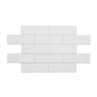 Ripples White - Modern Gloss Wall Tiles for Kitchen Splashbacks & Bathrooms - 10 x 30 cm - Ceramic