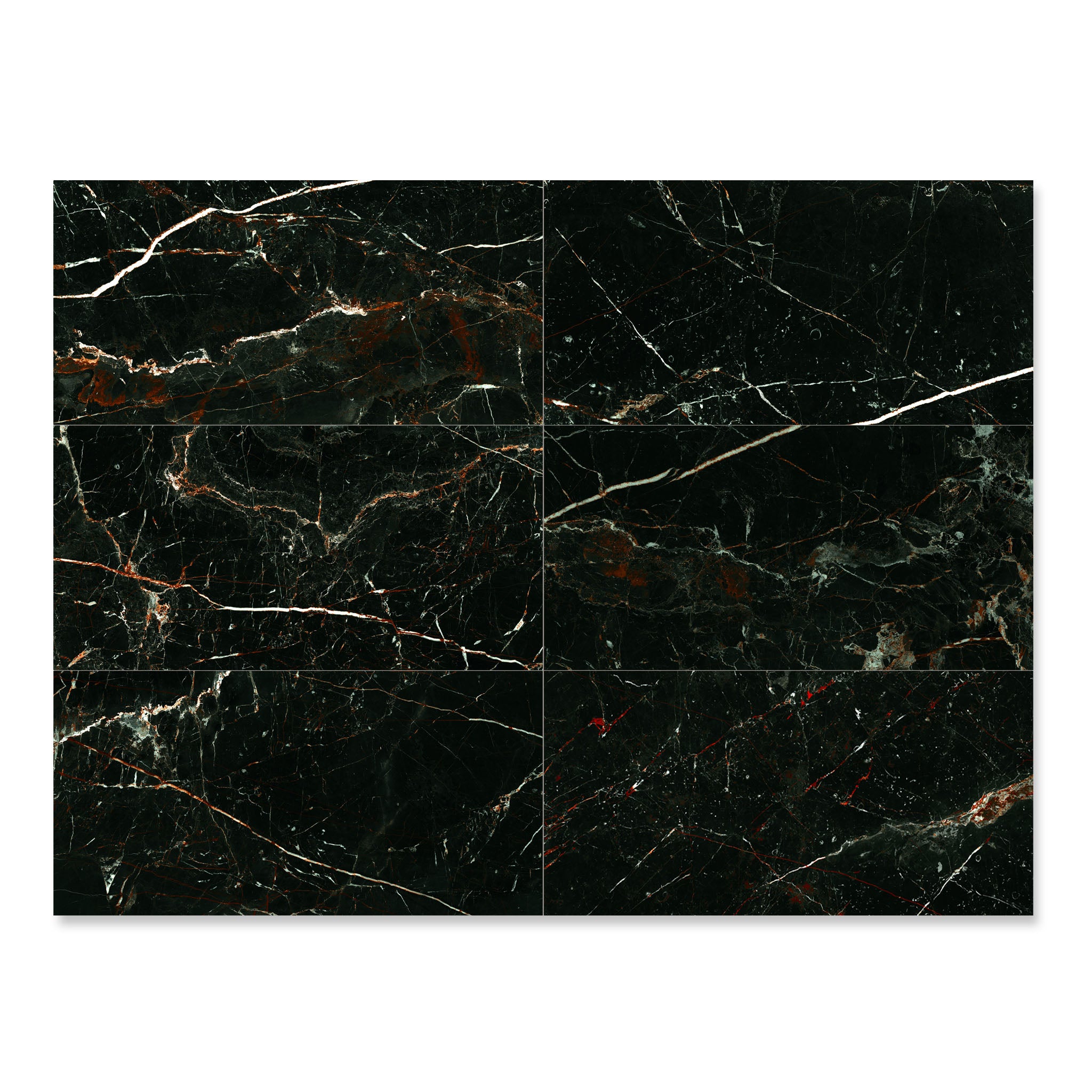 Signature Noir - XL Black Polished Marble Wall & Floor Tiles - 60 x 120 cm for Bathrooms & Kitchens, Porcelain