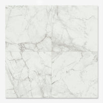 Sofia White - Matt White Marble Floor Tiles for Bathrooms & Kitchens - 60 x 60 cm, Porcelain