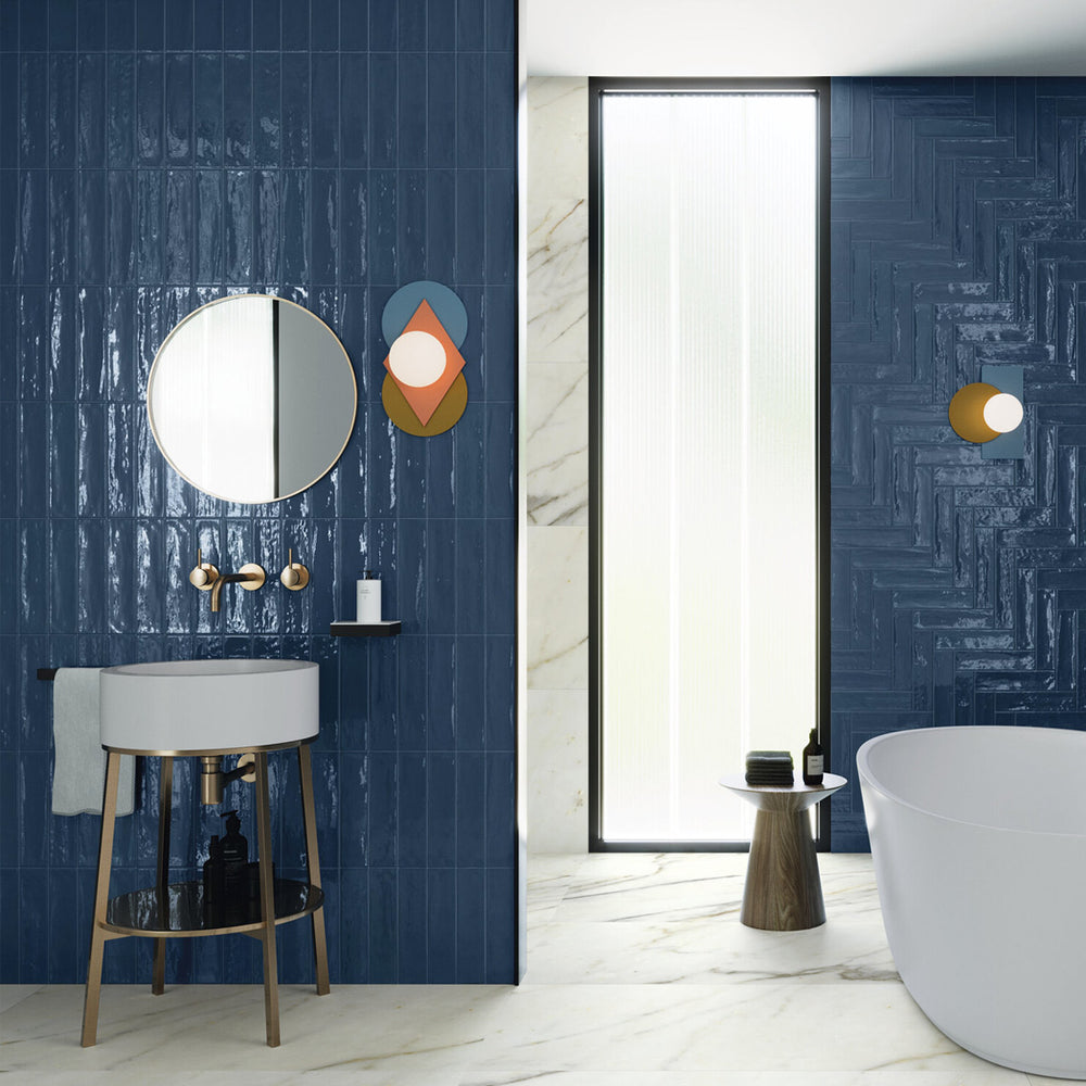 Ripples Blue Wall Tile – Porcelain Superstore